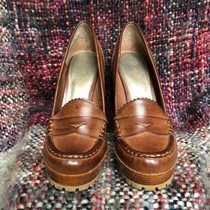 MIA Cognac Platform Chunky Heels